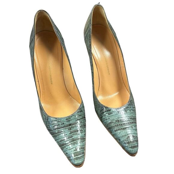Giuseppe Zanotti Heels Womens 38/ US 8 Snake Print Pointed Toe Leather Pumps - Picture 3 of 11